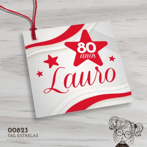 Tag Quadrada Estrelas - 00823