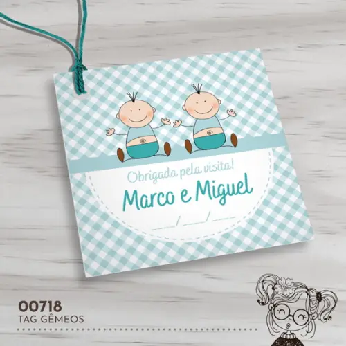 Tag Quadrada Gêmeos - 00718