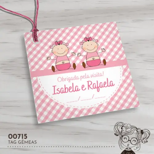 Tag Quadrada Gêmeas - 00715
