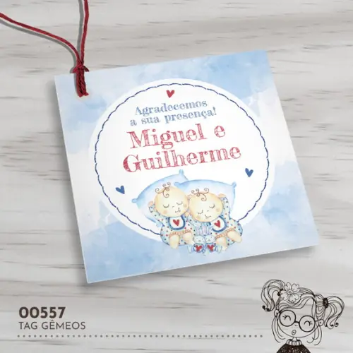 Tag Quadrada Gêmeos - 00557