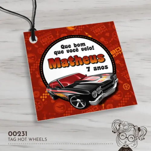 Tag Quadrada Hot Wheels - 00231