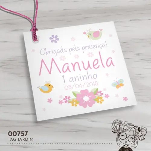 Tag Quadrada Jardim - 00757