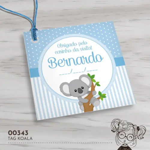 Tag Quadrada Koala - 00343