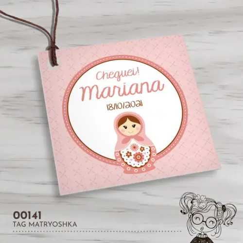 Tag Quadrada Matryoshka - 00141
