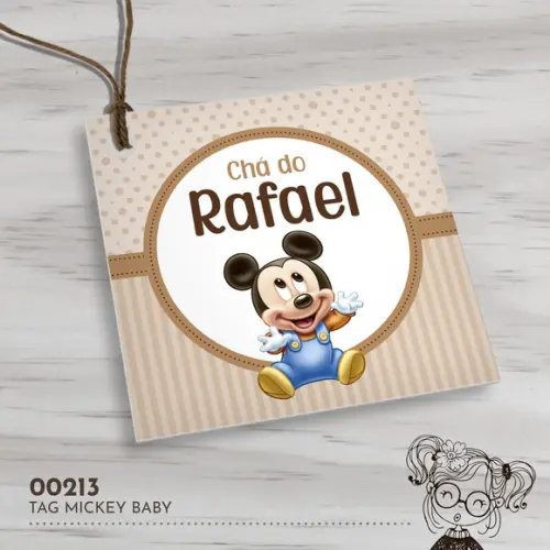 Tag Quadrada Mickey Baby - 00213