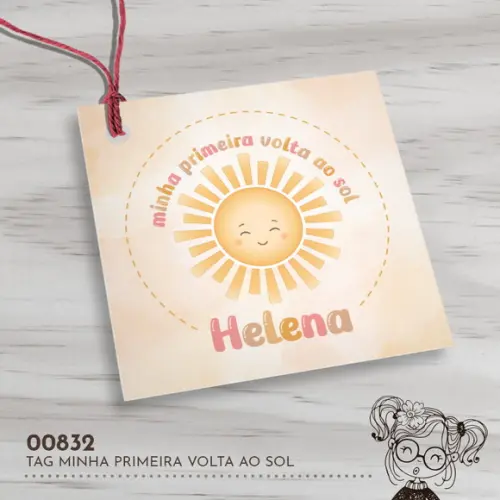 Tag Quadrada Minha Primeira Volta ao Sol - 00832