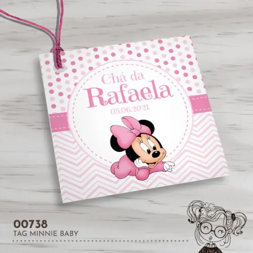 Tag Quadrada Minnie Baby - 00738