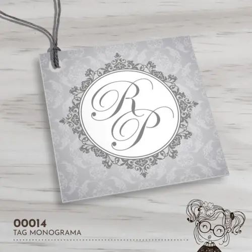 Tag Quadrada Monograma - 00014