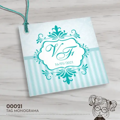 Tag Quadrada Monograma - 00021