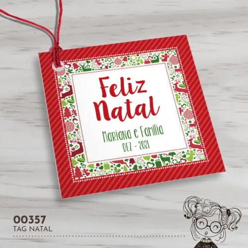 Tag Quadrada Natal - 00357