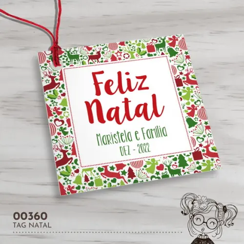 Tag Quadrada Natal - 00360