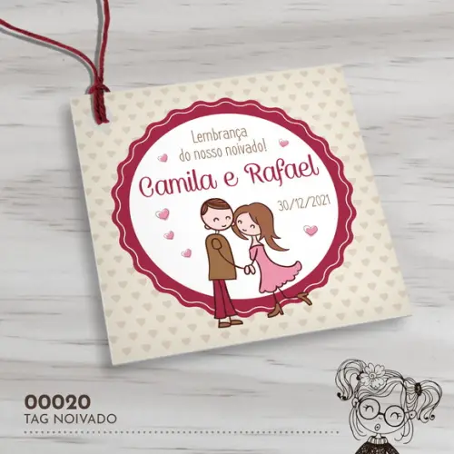 Tag Quadrada Noivado - 00020