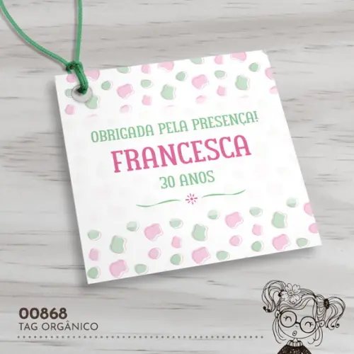Tag Quadrada Orgânico - 00868