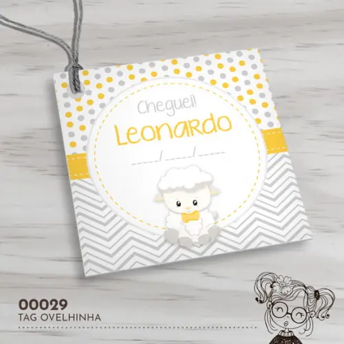Tag Quadrada Ovelhinha - 00029