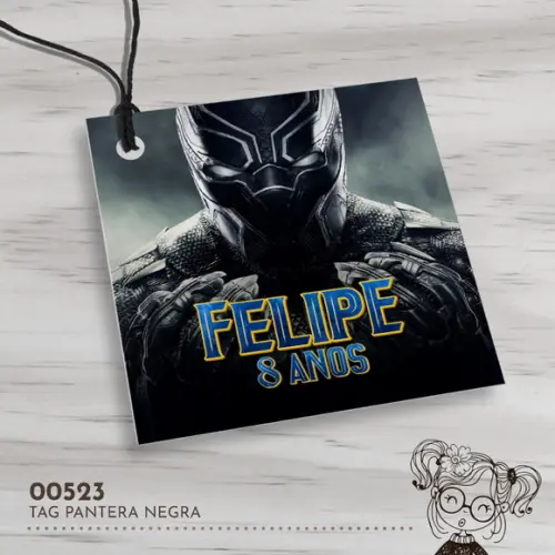 Tag Quadrada Pantera Negra - 00523