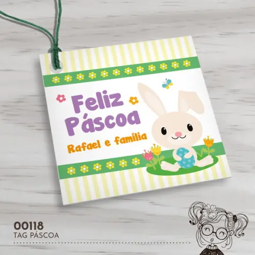 Tag Quadrada Páscoa - 00118
