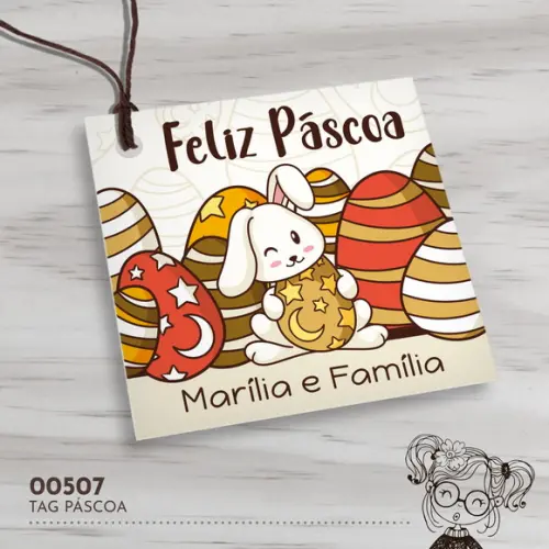 Tag Quadrada Páscoa - 00507