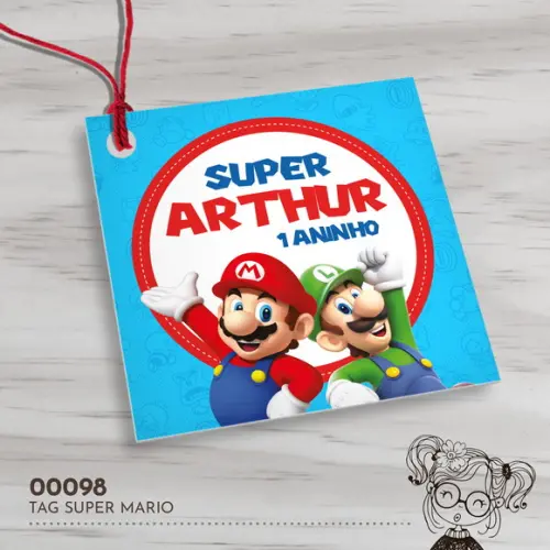 Tag Quadrada Super Mario Bros - 00098