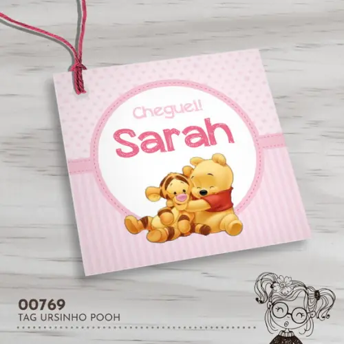 Tag Quadrada Ursinho Pooh - 00769