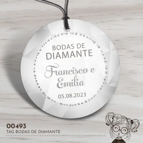 Tag Redonda Bodas de Diamante - 00493