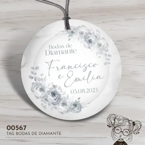 Tag Redonda Bodas de Diamante - 00567