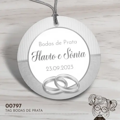 Tag Redonda Bodas de Prata - 00797