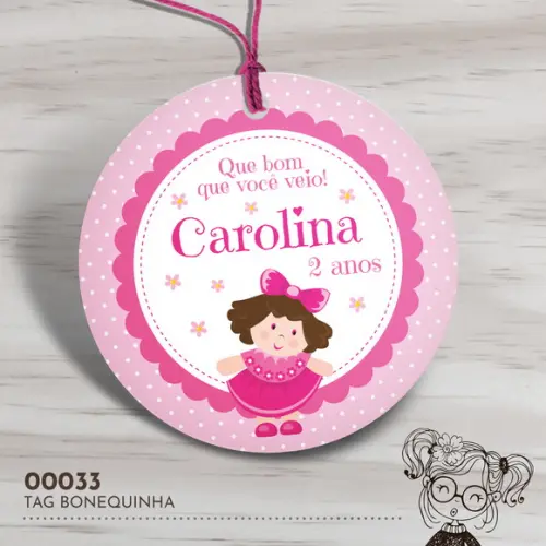 Tag Redonda Bonequinha - 00033