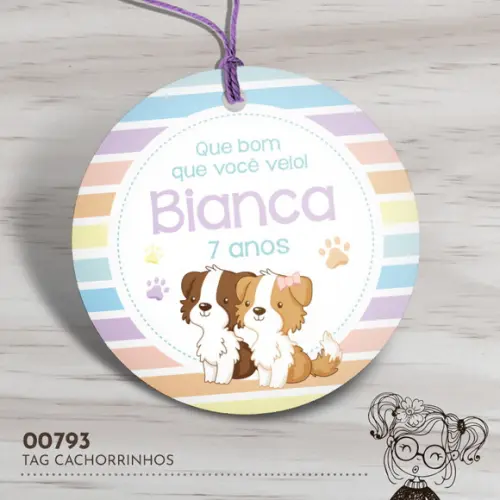 Tag Redonda Cachorrinhos - 00793