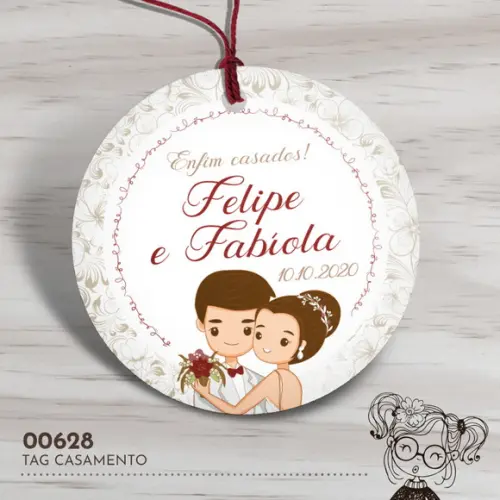 Tag Redonda Casamento - 00628