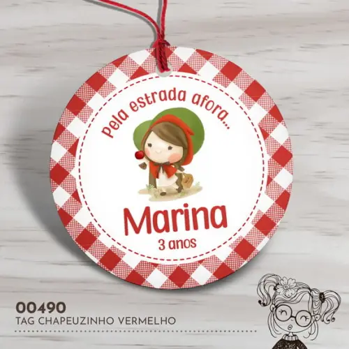 Tag Redonda Chapéuzinho Vermelho - 00490