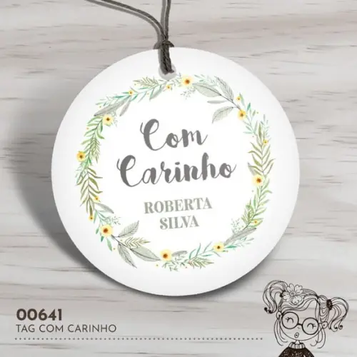 Tag Redonda com Carinho - 00641