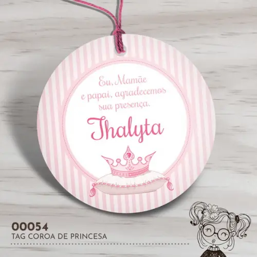 Tag Redonda Coroa de Princesa - 00054
