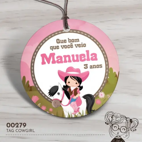 Tag Redonda Cowgirl - 00279