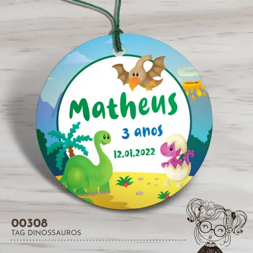 Tag Redonda Dinossauros - 00308