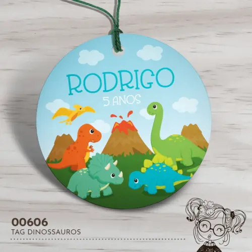 Tag Redonda Dinossauros - 00606