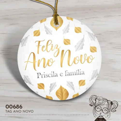 Tag Redonda Feliz Ano Novo - 00686