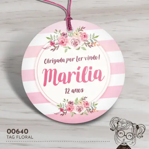 Tag Redonda Floral - 00640