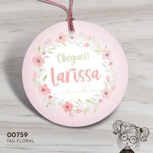 Tag Redonda Floral - 00759