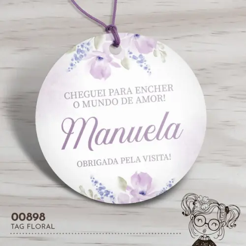 Tag Redonda Floral - 00898
