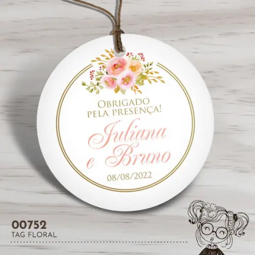 Tag Redonda Floral - 00752