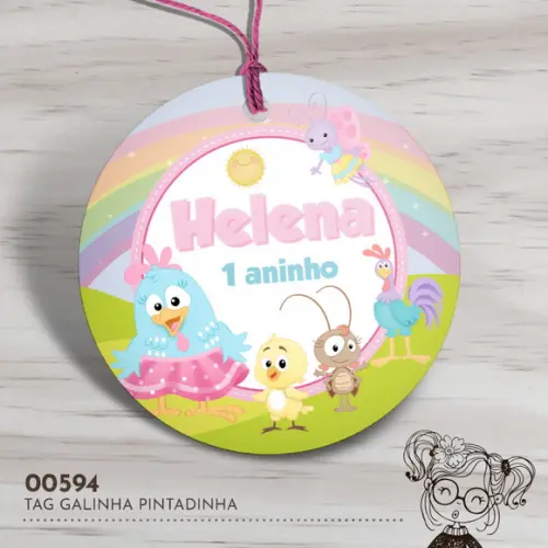Tag Redonda Galinha Pintadinha - 00594