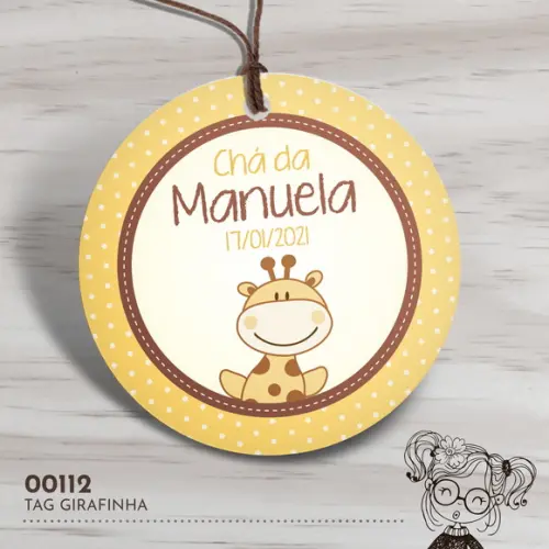 Tag Redonda Girafinha - 00112