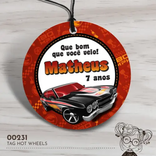 Tag Redonda Hot Wheels - 00231