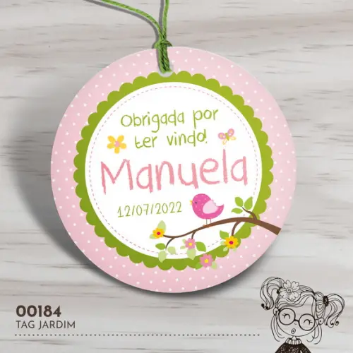 Tag Redonda Jardim Rosa - 00184