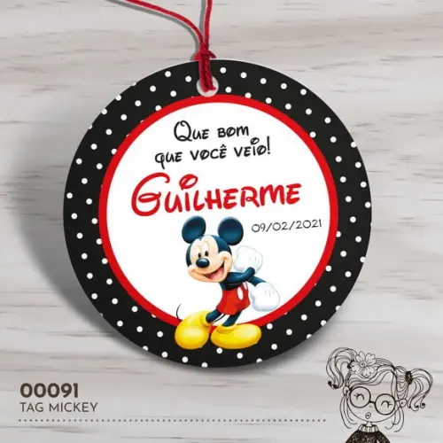Tag Redonda Mickey - 00091