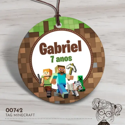 Tag Redonda Minecraft - 00742