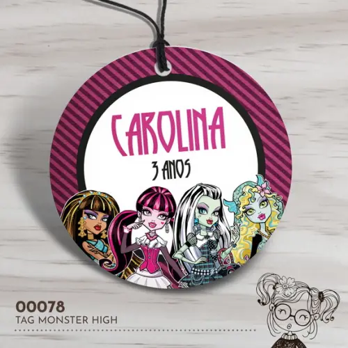 Tag Redonda Monster High - 00078