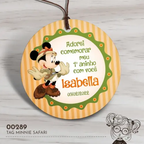 Tag Redonda Minnie Safari - 00289