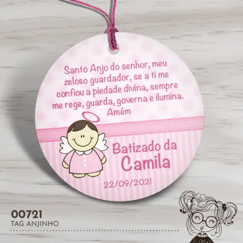 Tag Redonda Oração Santo Anjo - 00721