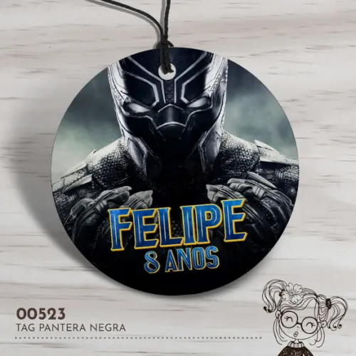 Tag Redonda Pantera Negra - 00523